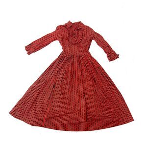 1950s/1960s Jo Juniors of Dallas Red and Black Stripped Shirt Dress